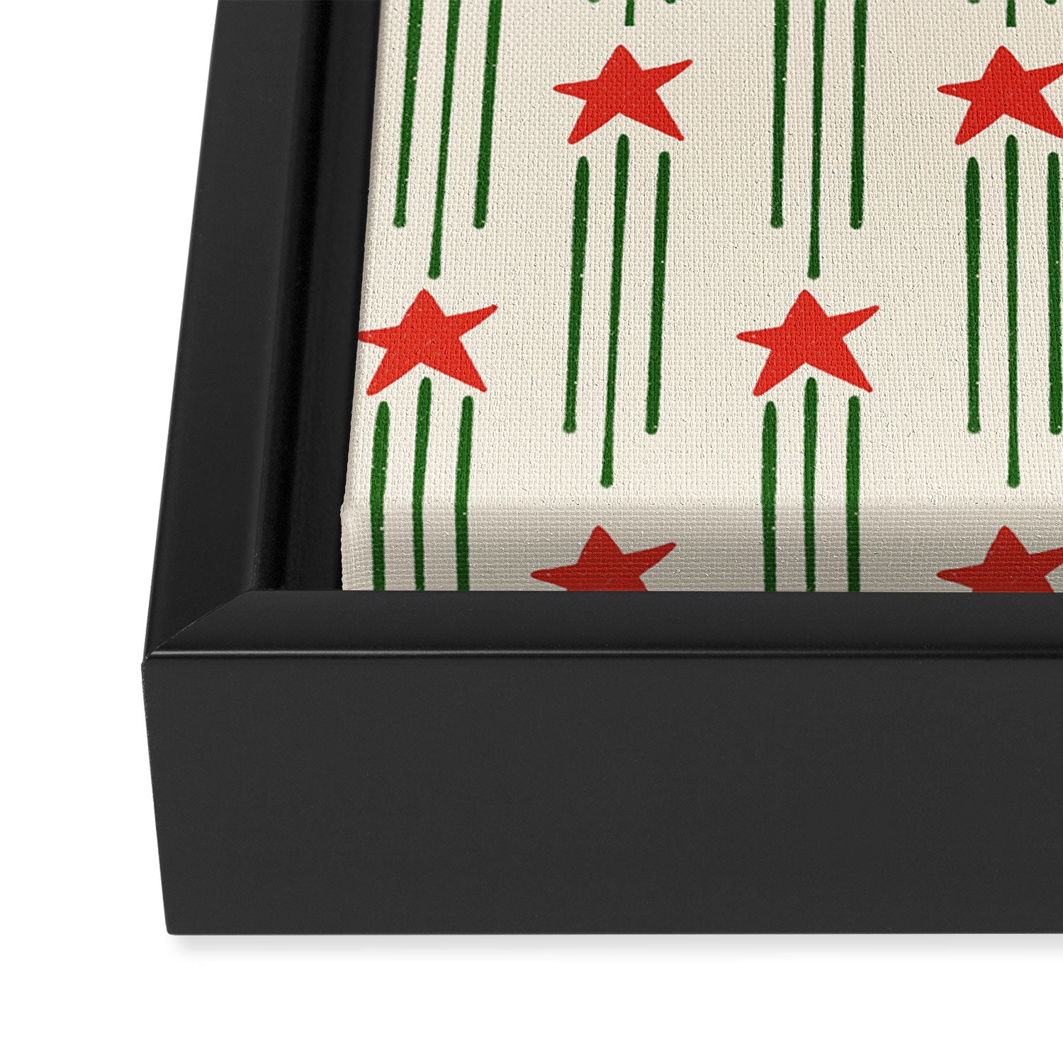 Christmas Stars - Red and Green  Framed Canvas Print Gallery Image 3