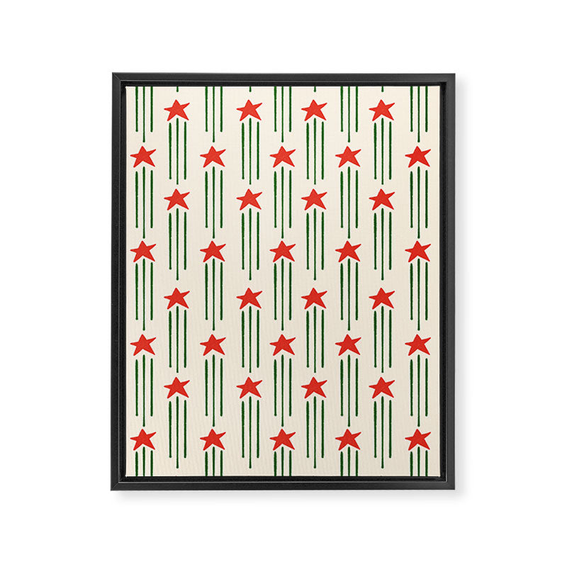 Christmas Stars - Red and Green  Framed Canvas Print Gallery Image 8