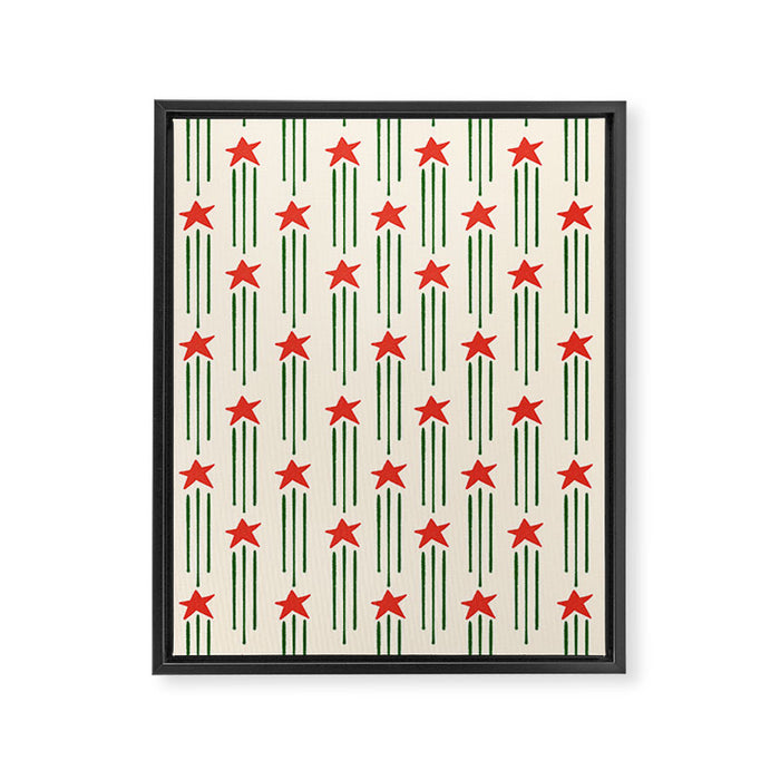 Christmas Stars - Red and Green  Framed Canvas Print Gallery Image 1