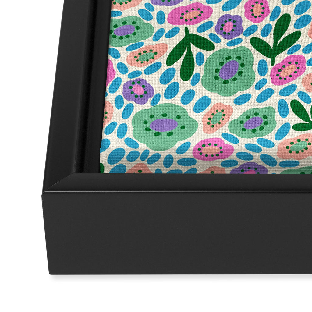 Colorful Cute Floral Framed Canvas Print Gallery Image 3