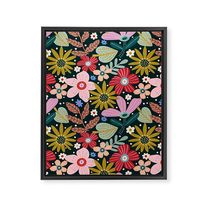 Colorful Floral Framed Canvas Print Gallery Image 1