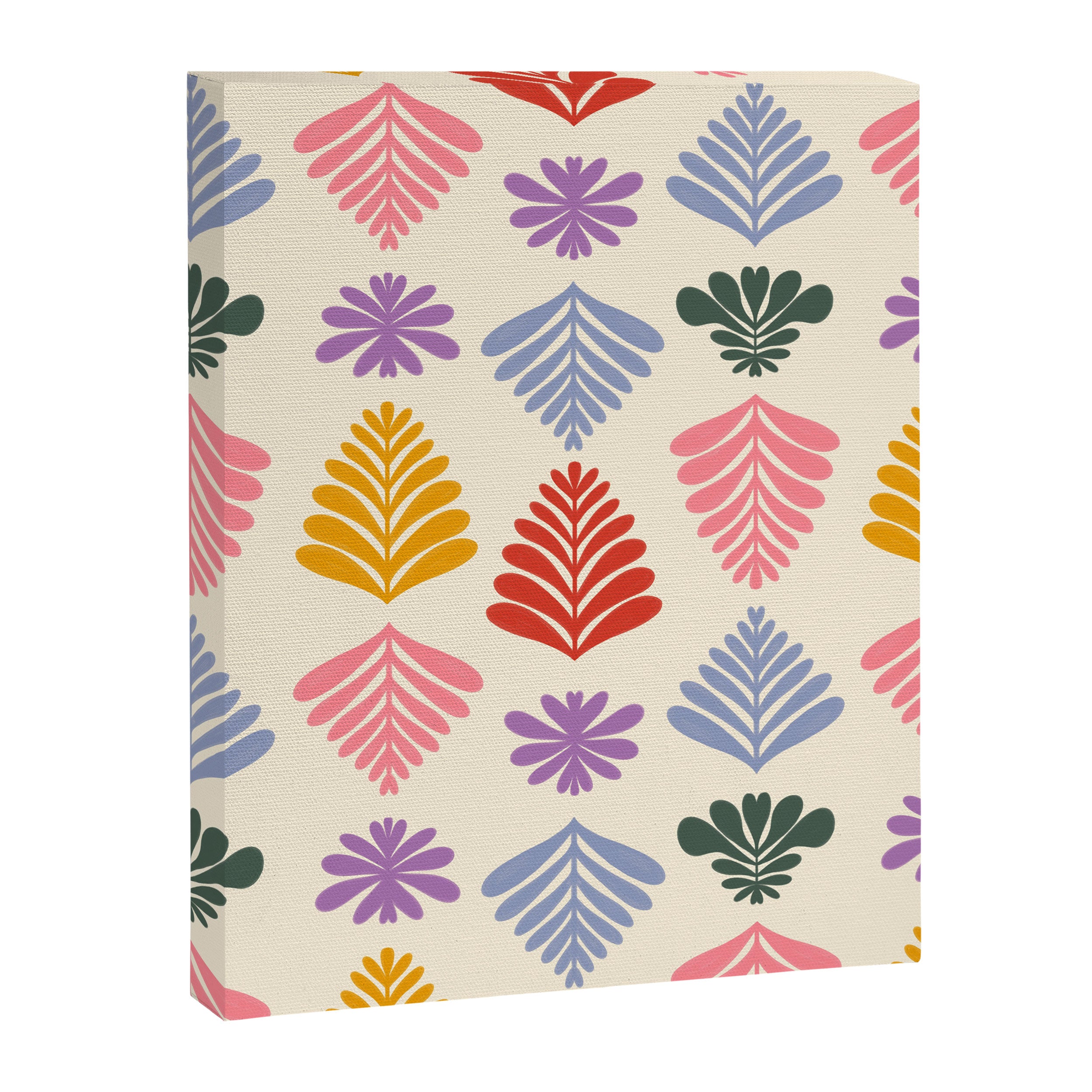 Colorful Folk Leaves Canvas Print Gallery Image 8