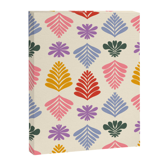Colorful Folk Leaves Canvas Print Gallery Image 1