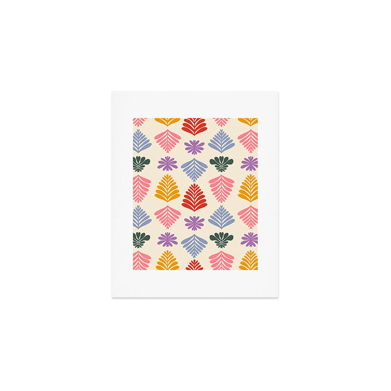 Colorful Folk Leaves Art Print Gallery Image 1
