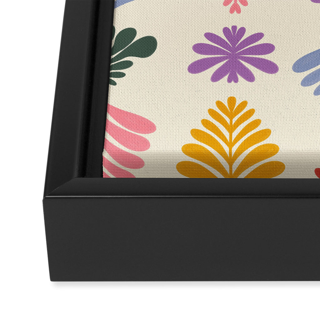 Colorful Folk Leaves Framed Canvas Print Gallery Image 3