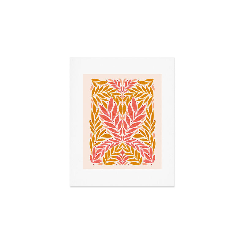 Colorful Folk Leaves  Art Print Gallery Image 1