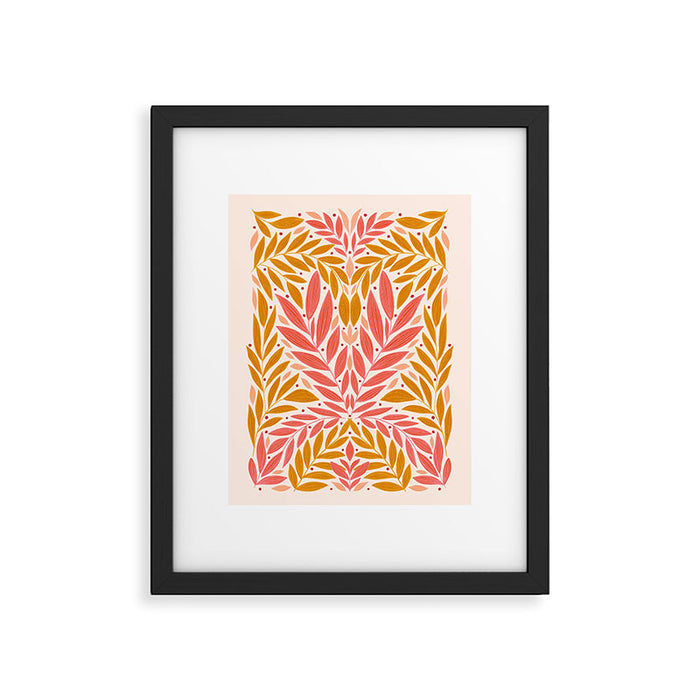 Colorful Folk Leaves  Framed Art Print Gallery Image 1