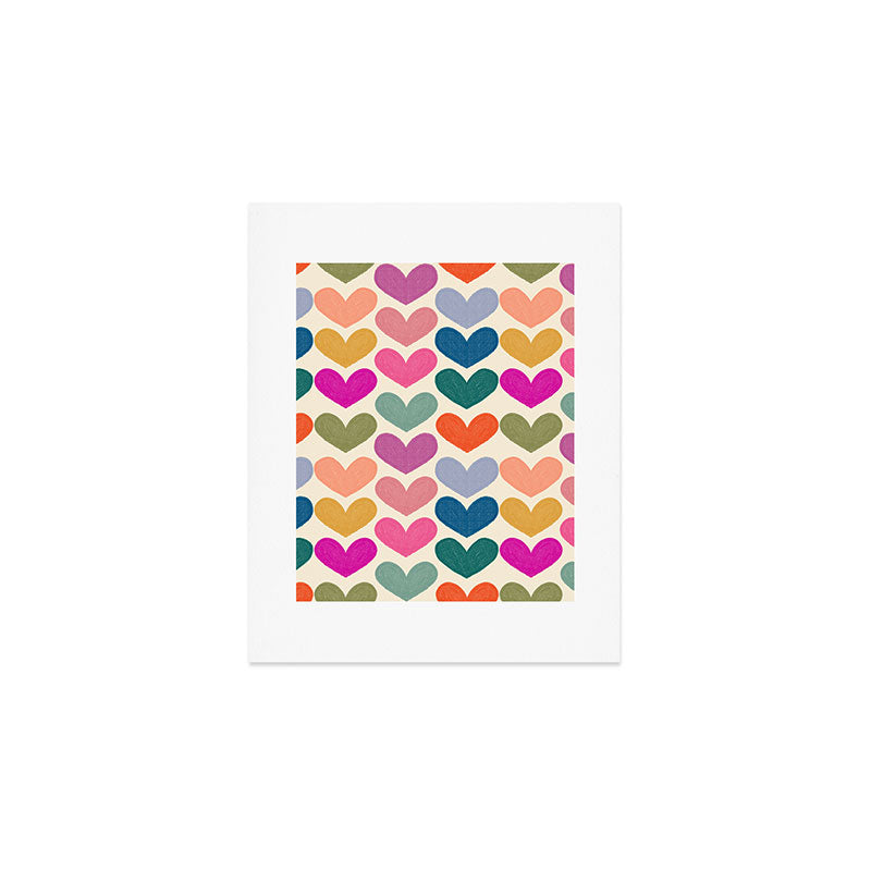 Colorful Heart Pattern  Art Print Gallery Image 1