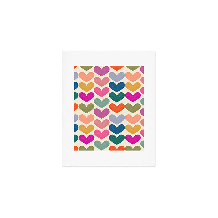 Colorful Heart Pattern  Art Print Gallery Image 1