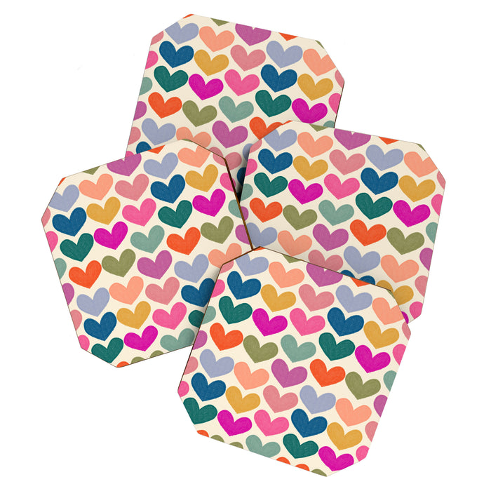 Colorful Heart Pattern  Coaster Gallery Image 1