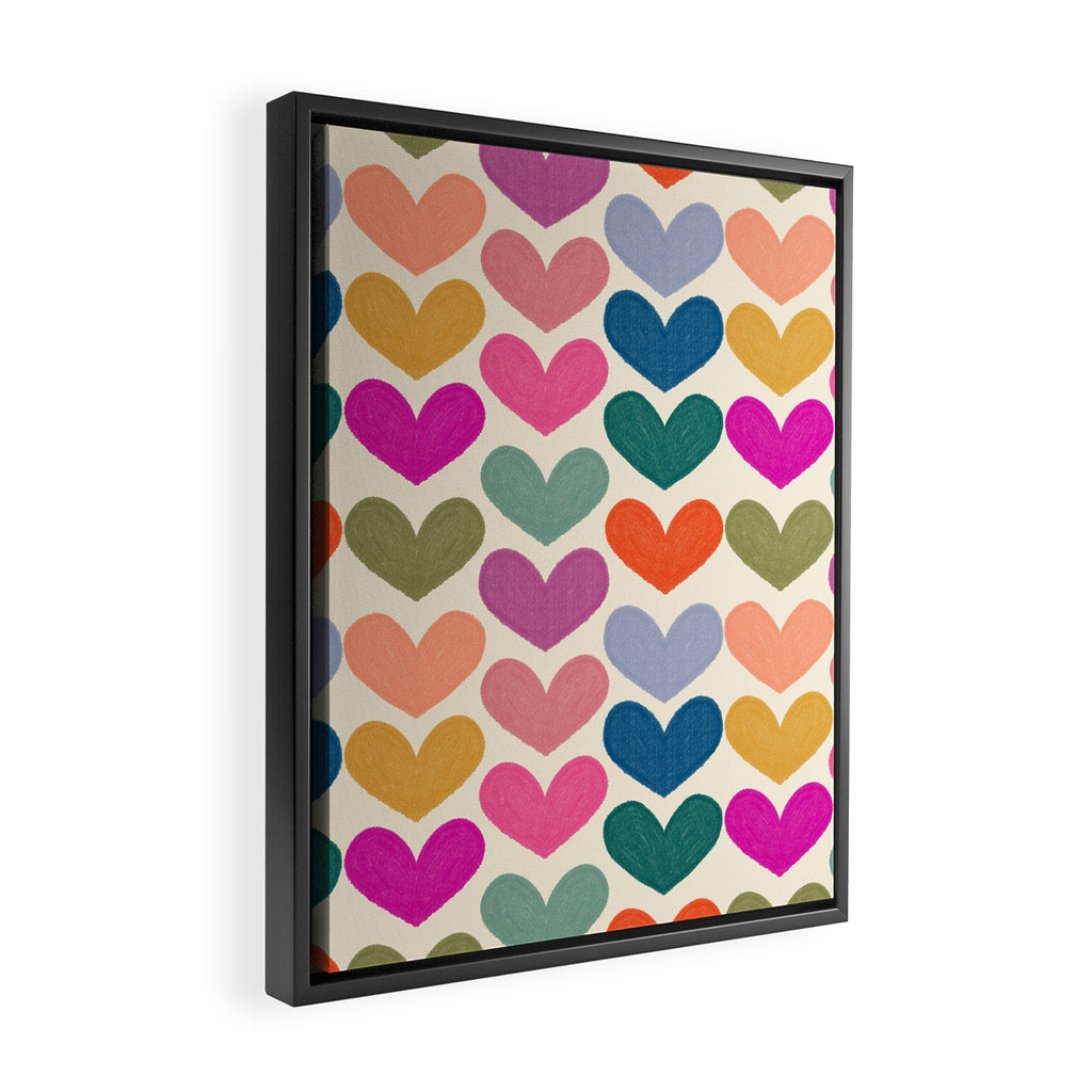 Colorful Heart Pattern  Framed Canvas Print Gallery Image 2