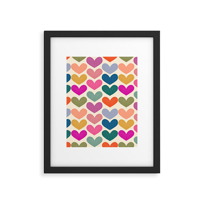 Colorful Heart Pattern  Framed Art Print Gallery Image 1