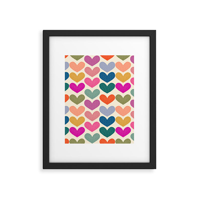 Colorful Heart Pattern  Framed Art Print Gallery Image 6