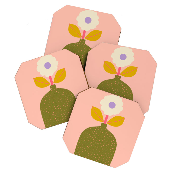 Colorful Modern Floral Vase  Coaster Gallery Image 1