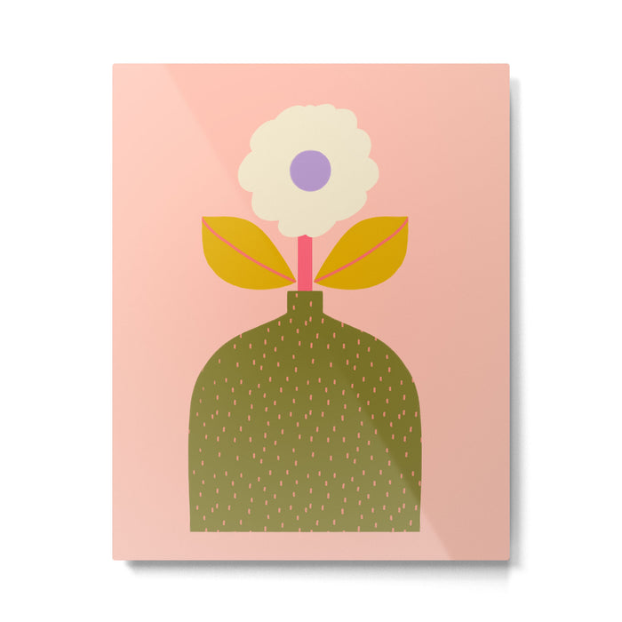 Colorful Modern Floral Vase  Metal Print Gallery Image 1
