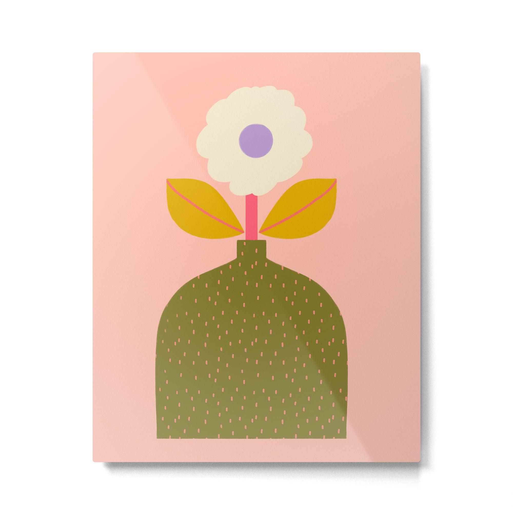 Colorful Modern Floral Vase  Metal Print Gallery Image 6
