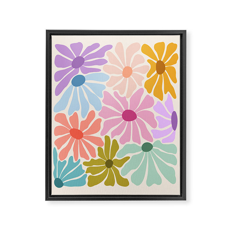 Colors of Joy - Groovy Flowers Framed Canvas Print Gallery Image 8