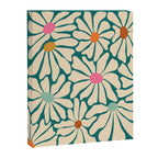 Colors of Joy - Groovy Flowers Green Canvas Print Gallery Image 8