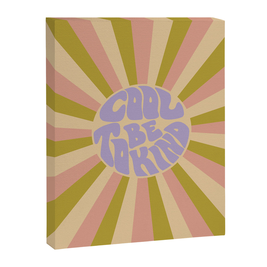 Cool to be Kind - Lilac, Green, Off-white Canvas Print Gallery Image 8