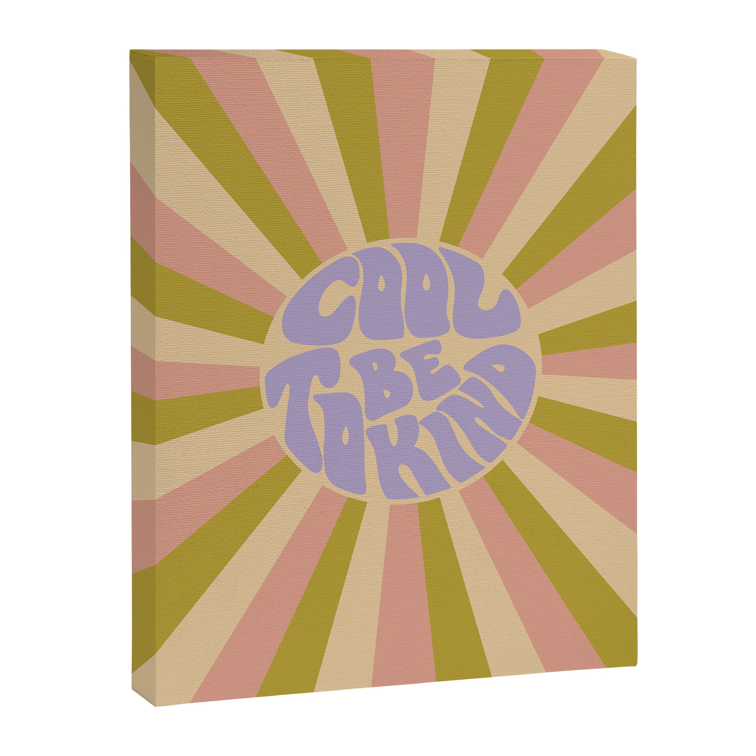 Cool to be Kind - Lilac, Green, Off-white Canvas Print Gallery Image 8
