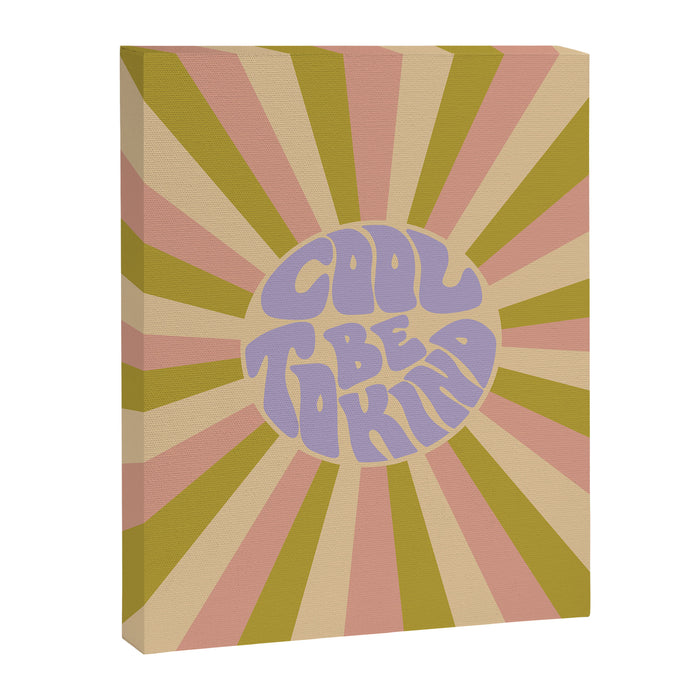 Cool to be Kind - Lilac, Green, Off-white Canvas Print Gallery Image 1