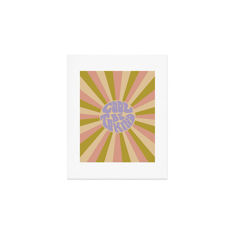 Cool to be Kind - Lilac, Green, Off-white Art Print Gallery Image 1