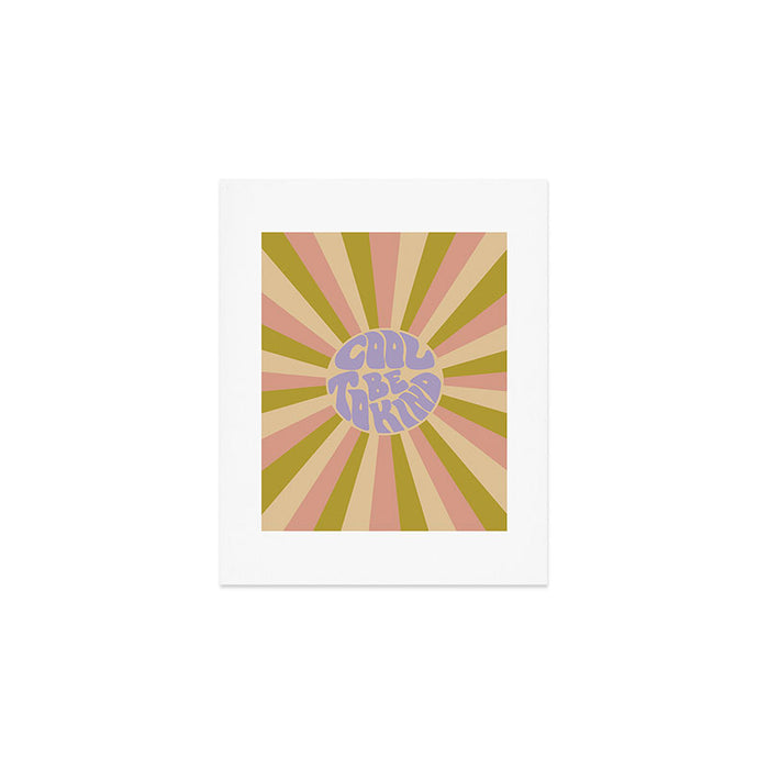 Cool to be Kind - Lilac, Green, Off-white Art Print Gallery Image 1