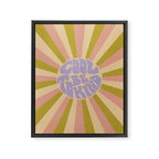 Cool to be Kind - Lilac, Green, Off-white Framed Canvas Print Gallery Image 8