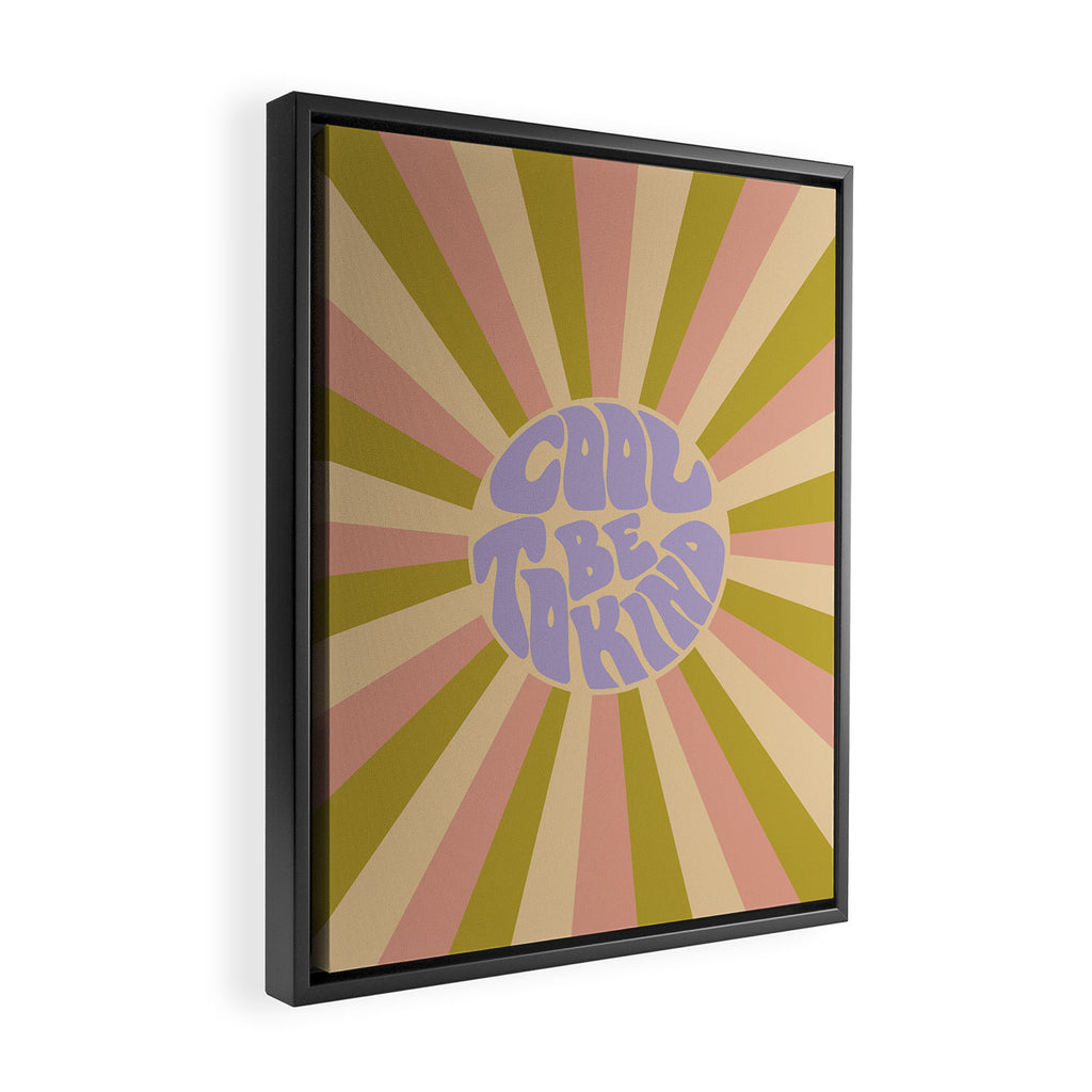 Cool to be Kind - Lilac, Green, Off-white Framed Canvas Print Gallery Image 2