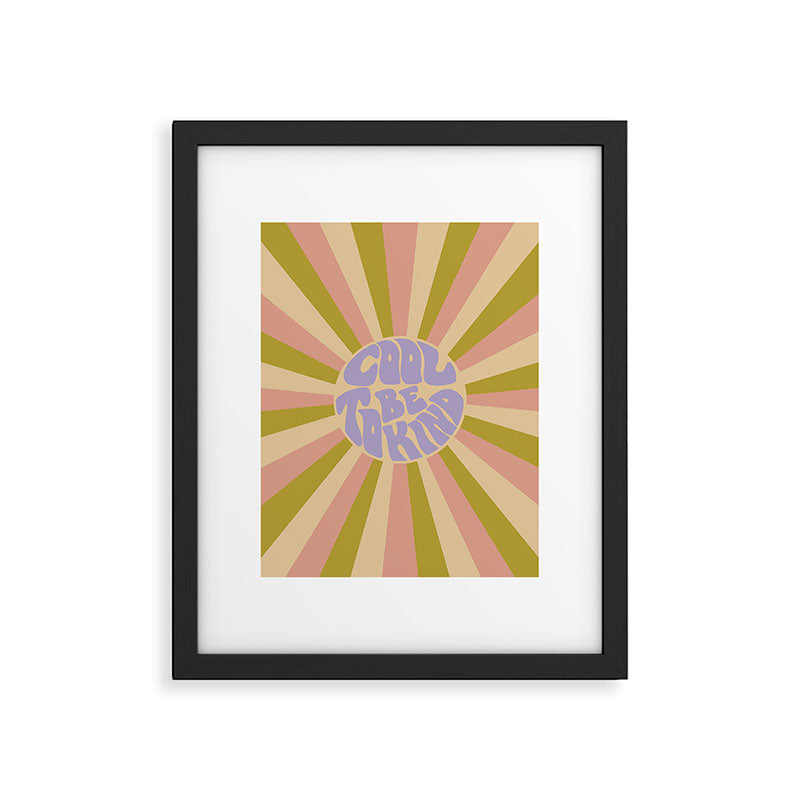 Cool to be Kind - Lilac, Green, Off-white Framed Art Print Gallery Image 6