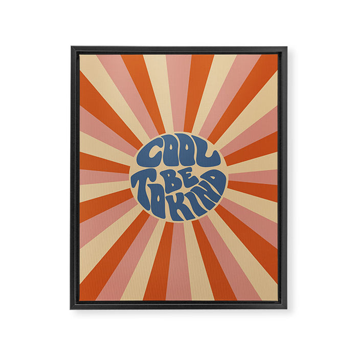 Cool to be Kind - Pink, Red and Blue  Framed Canvas Print Gallery Image 1