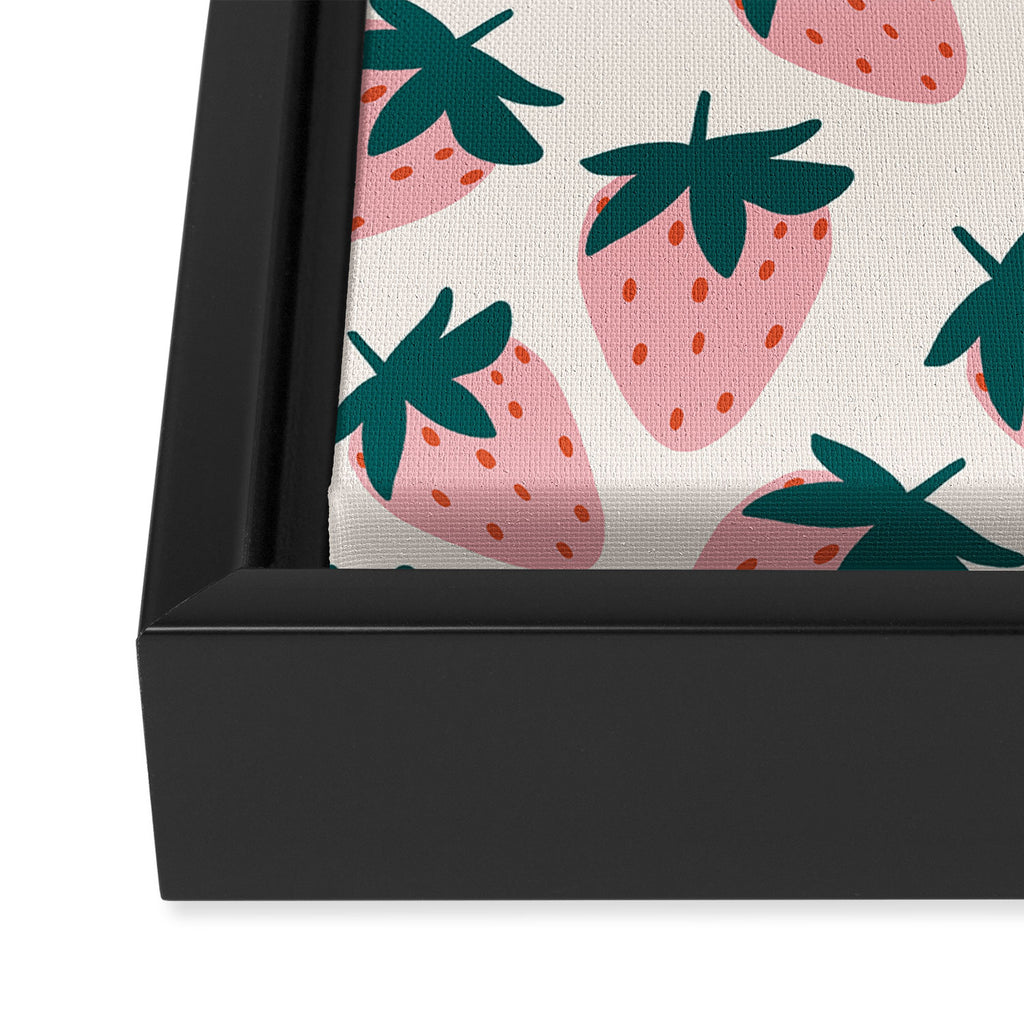 Cute Strawberry  Framed Canvas Print Gallery Image 3