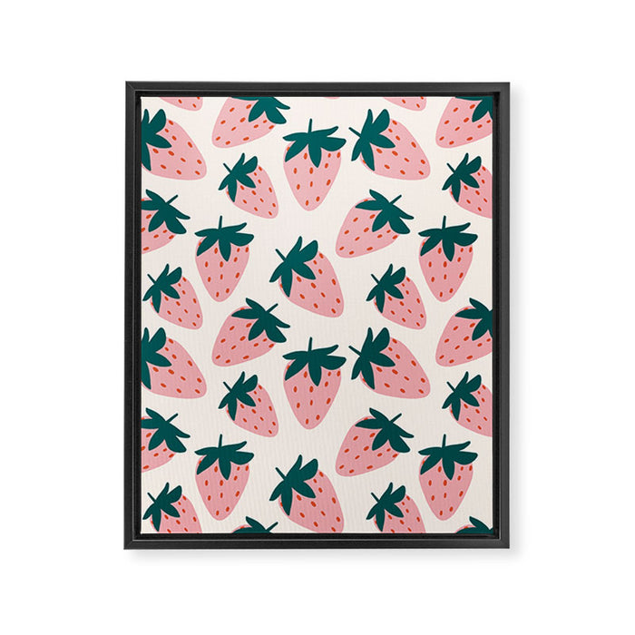 Cute Strawberry  Framed Canvas Print Gallery Image 1
