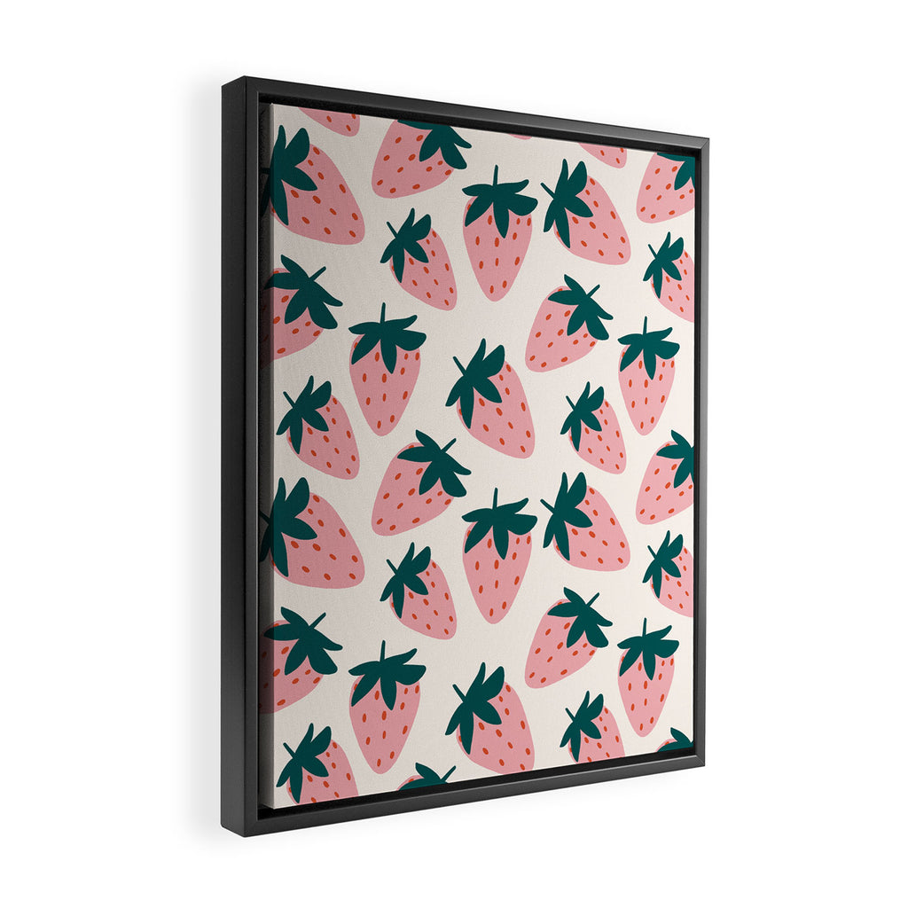 Cute Strawberry  Framed Canvas Print Gallery Image 2