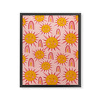 Cute Sun and Rainbow Pattern Framed Canvas Print Gallery Image 8