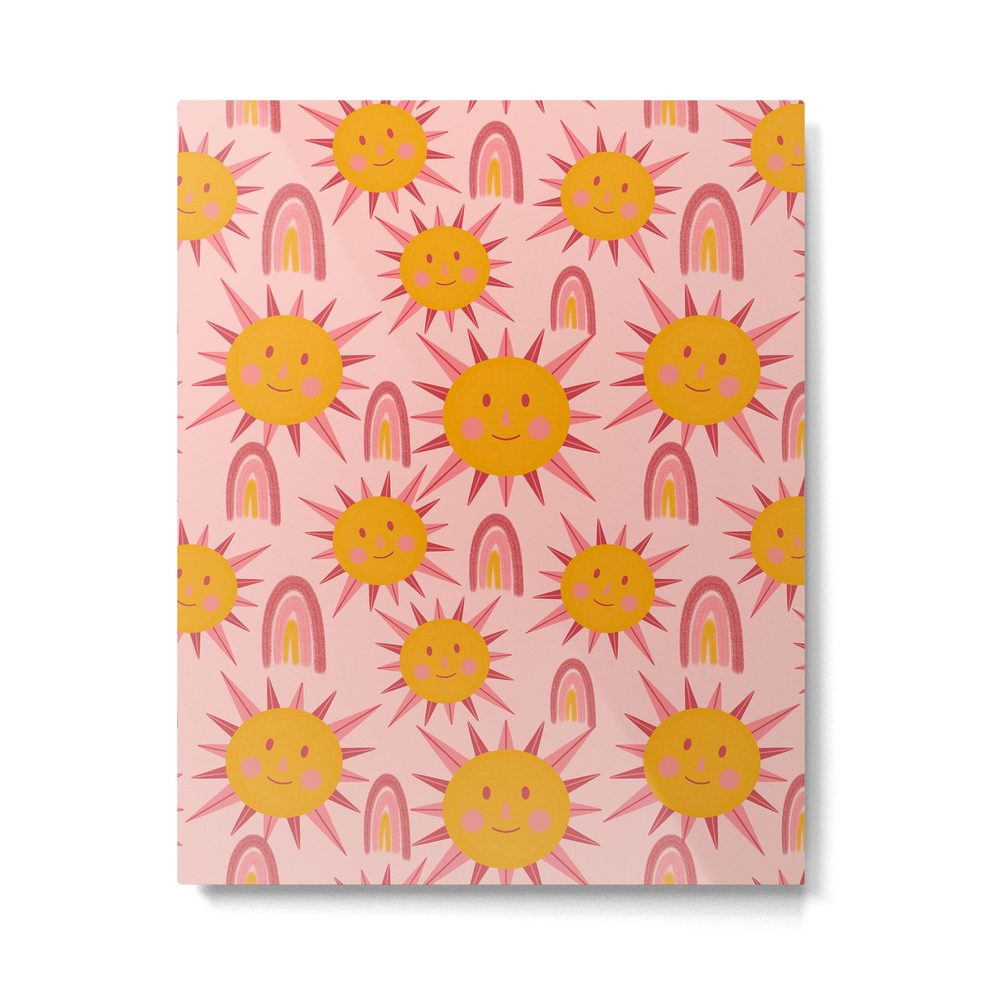 Cute Sun and Rainbow Pattern Metal Print Gallery Image 6