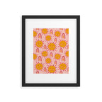 Cute Sun and Rainbow Pattern Framed Art Print Gallery Image 6