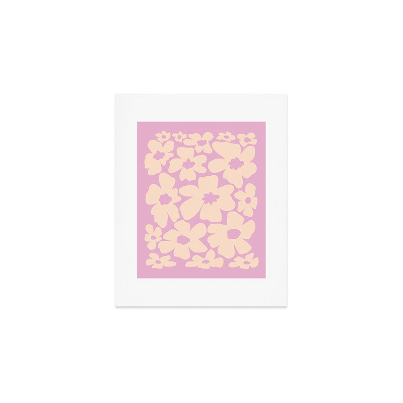 Daisies - Cream and pink Art Print Gallery Image 1