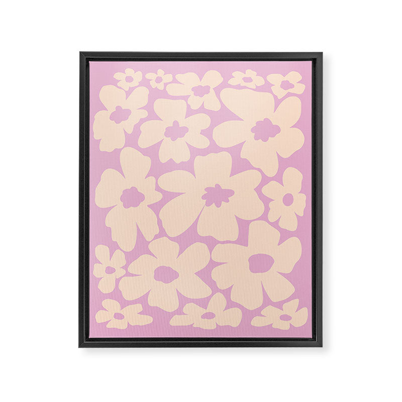 Daisies - Cream and pink Framed Canvas Print Gallery Image 6
