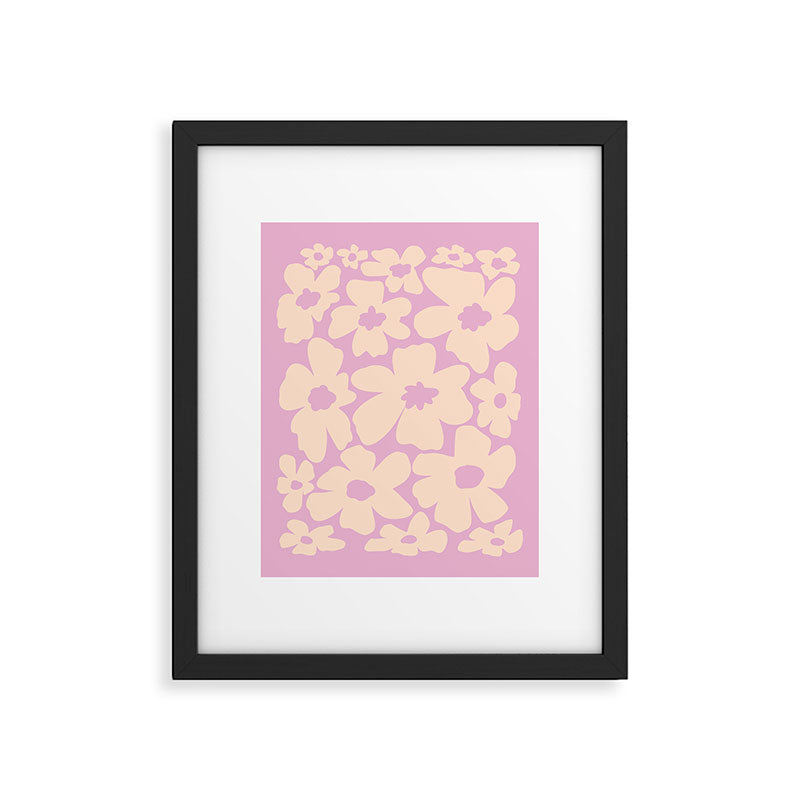 Daisies - Cream and pink Framed Art Print Gallery Image 5