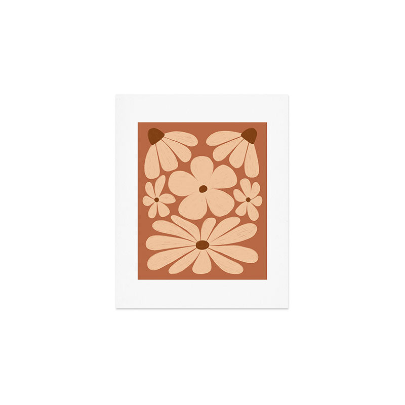 Daisy Bloom Retro Floral Art  Art Print Gallery Image 1