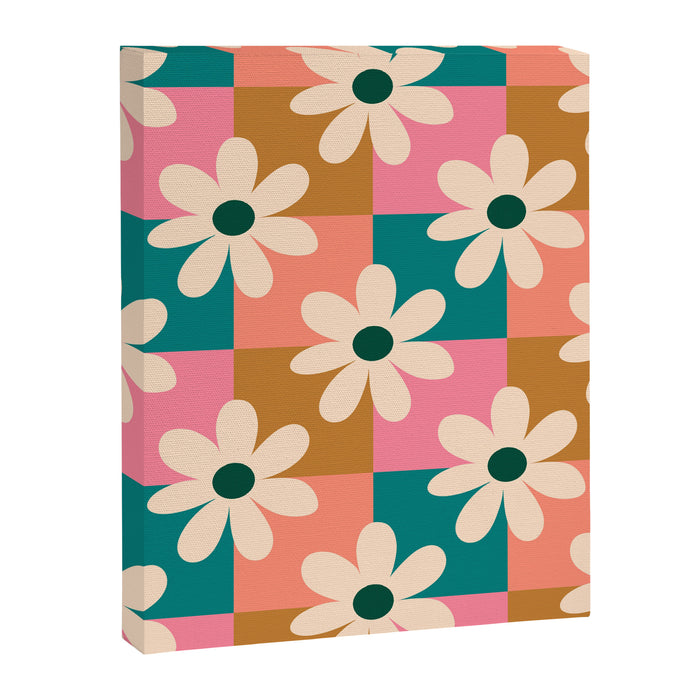 Daisy checkered - colors  Canvas Print Gallery Image 1
