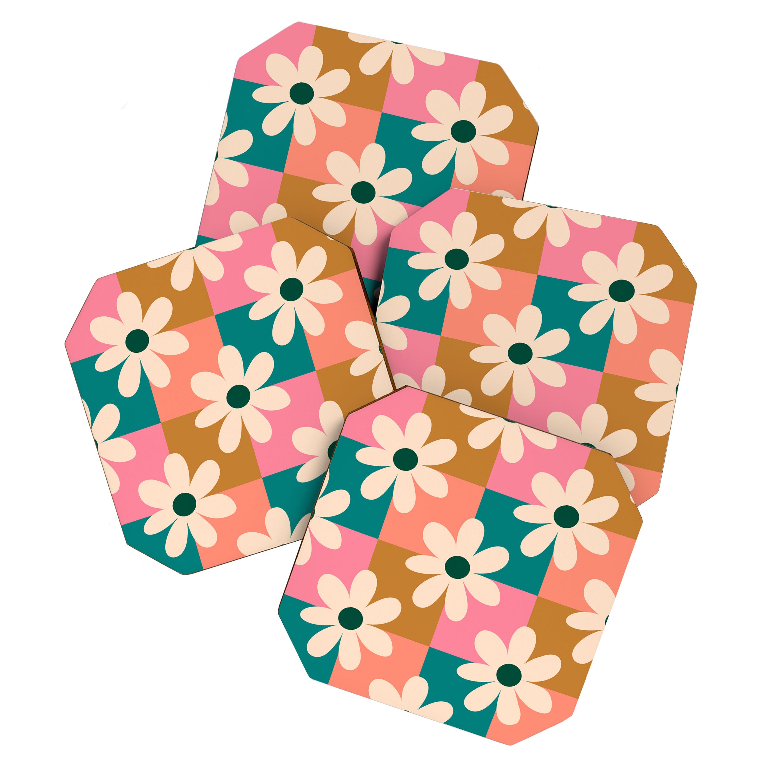 Daisy checkered - colors  Coaster Gallery Image 1