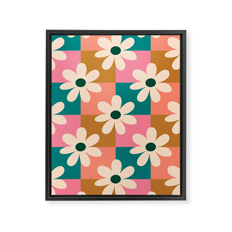 Daisy checkered - colors  Framed Canvas Print Gallery Image 8