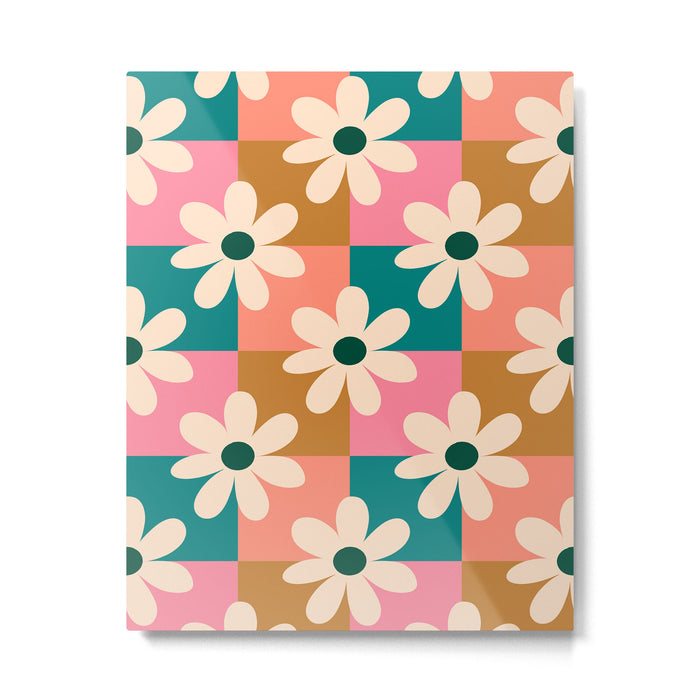 Daisy checkered - colors  Metal Print Gallery Image 1