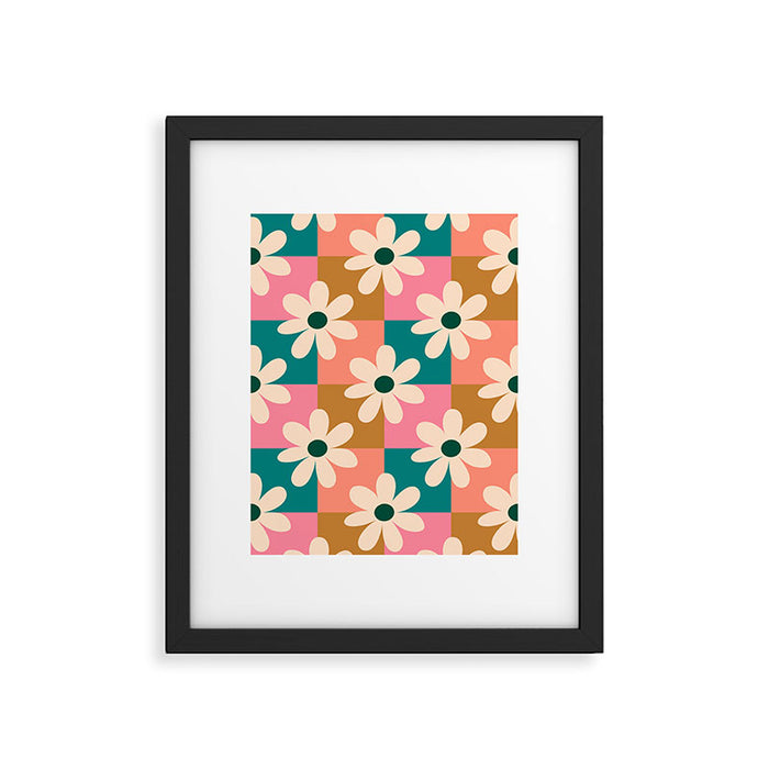 Daisy checkered - colors  Framed Art Print Gallery Image 1