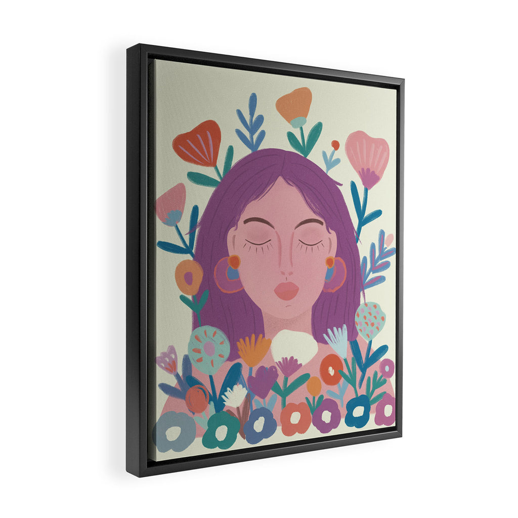 Dream Portrait/ spring flowers  Framed Canvas Print Gallery Image 2
