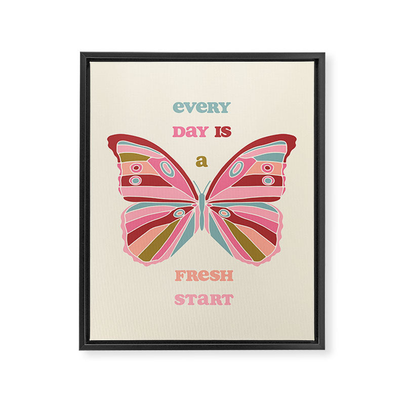 Every Day is a Fresh Start Butterfly Framed Canvas Print Gallery Image 6