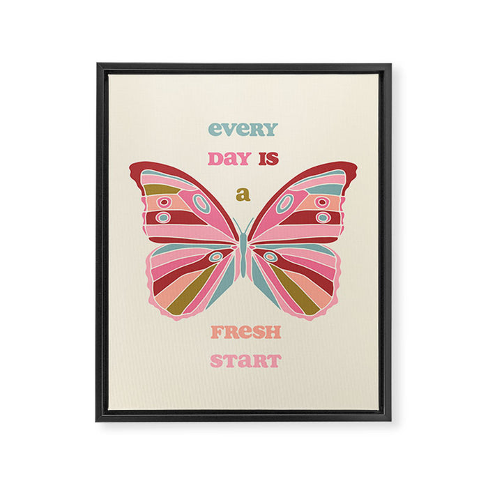 Every Day is a Fresh Start Butterfly Framed Canvas Print Gallery Image 1