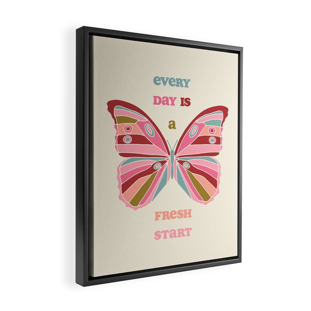 Every Day is a Fresh Start Butterfly Framed Canvas Print Gallery Image 2